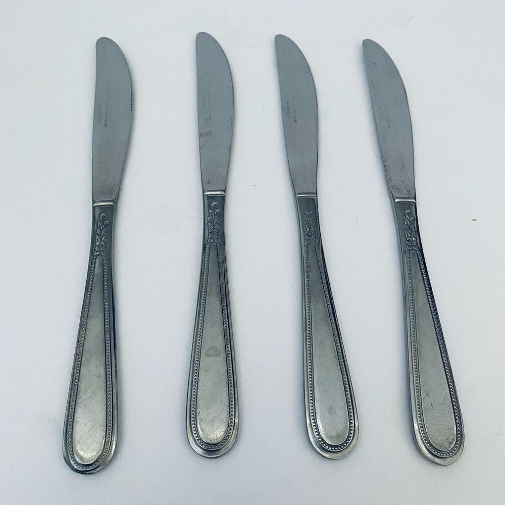 Rogers Beaded Elegance Stainless Flatware Set of 4  Korea